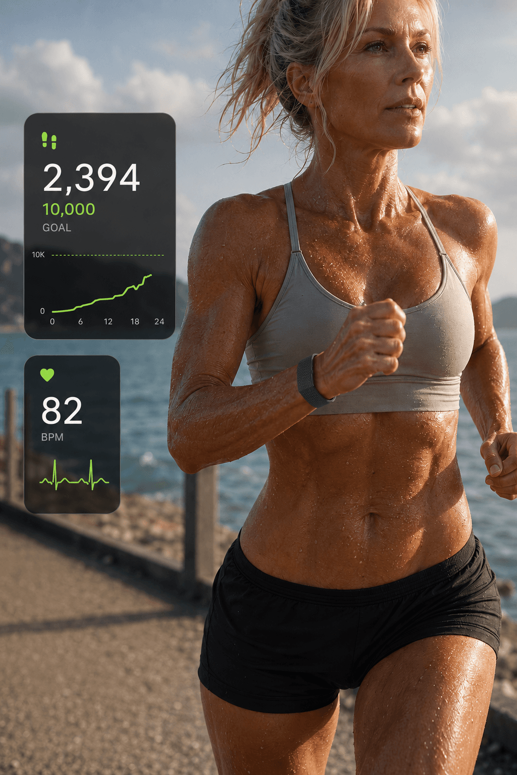 Schritte und Live-Puls