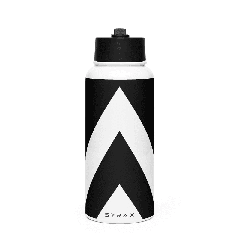 Stainless steel water bottle with a straw lid