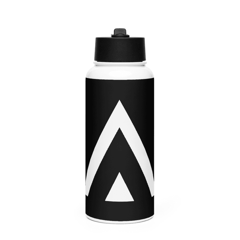 Stainless steel water bottle with a straw lid – White
